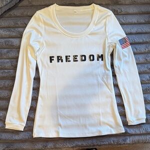 Freedom White Long Sleeve Top